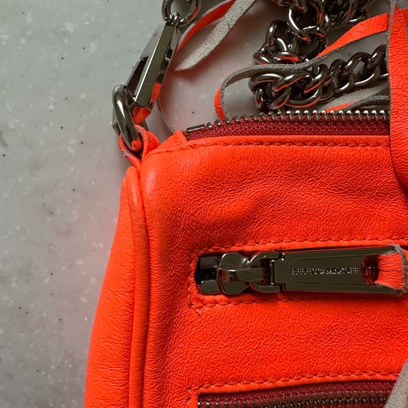 Neon orange Rebecca minkoff 5 zip mini Mac crossbody bag with dust bag - Picture 9 of 9